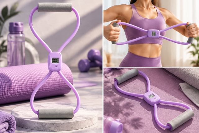 کش ایروبیک دیجیتال شمارندهدار |کش مقاومتی پیلاتس با دسته فومی کد3594